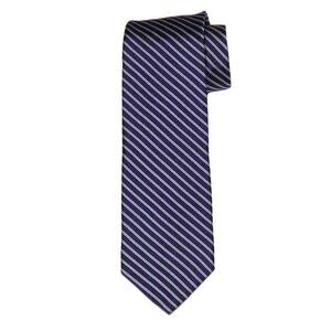 NWOT Brooks Brothers English Silk Tie Repp Stripe Navy Blue White Men's Long